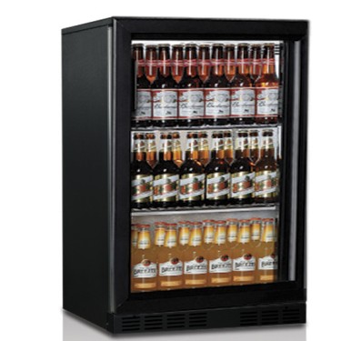 Vetrina refrigerata sottobanco back bar per bottiglie 1 porta battente, Cap 138 litri , 2 griglie +1/+10 °C