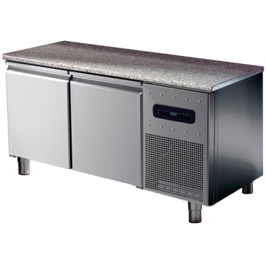 Tavolo congelato pasticceria hccp sistem 2 porte con 6 guide 60x40 e 2c griglie con piano in granito