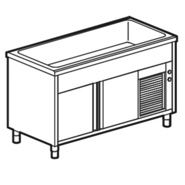 elemento vasca refrigerata su armadio refrigerato, l=1500 mm, 4x GN 1/1